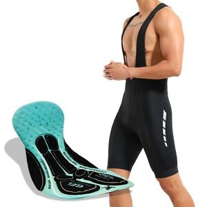 Men's Black Cycling Bib Shorts with gel pad